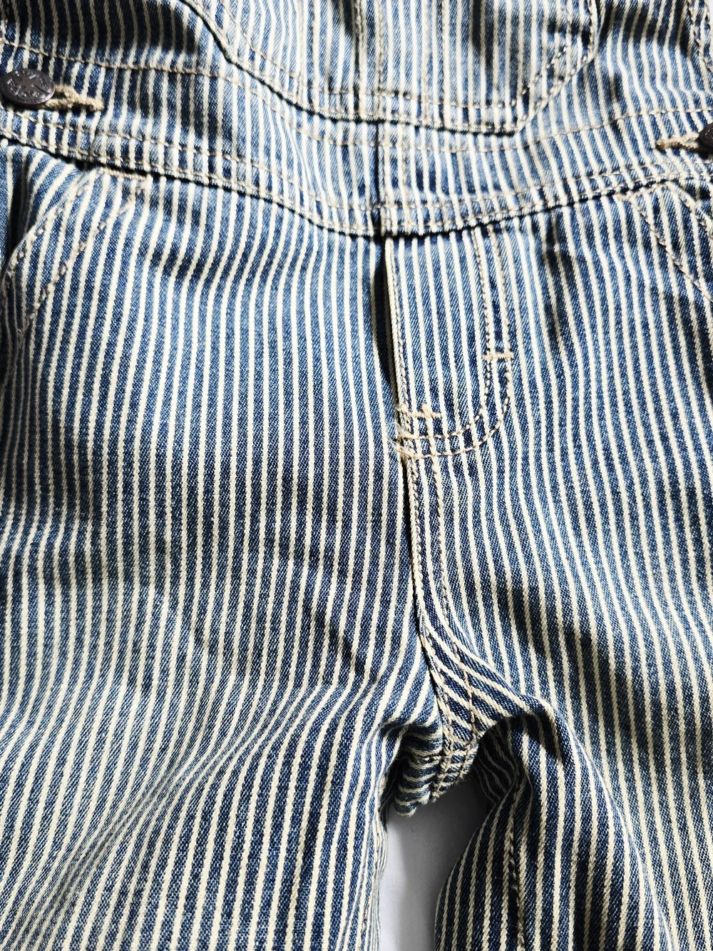 OshKosh B'gosh Striped Kids Overalls - Navy & White